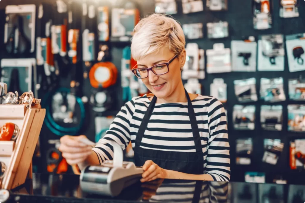 Happy retail worker